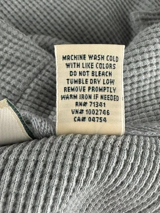 L.L. Bean Comfort Waffle Robe Mens 3XL Gray Loungewear Cotton Blend NWT CJ-2351 - Picture 10 of 10